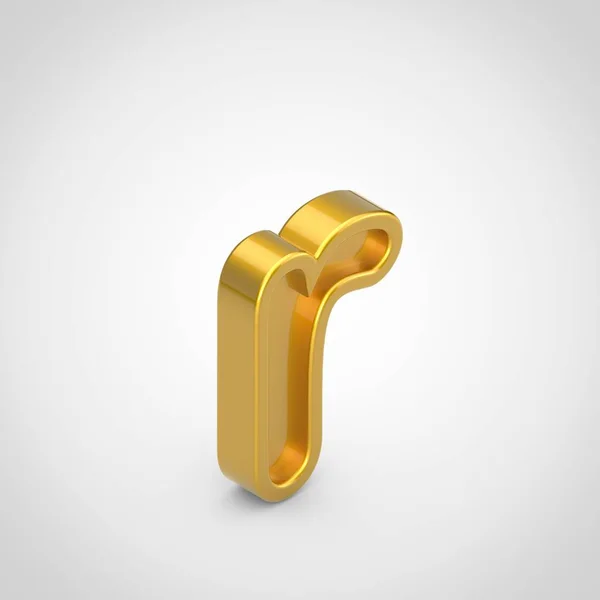 Golden Letter Lowercase Rendering Isometric Embossed Font Isolated White Background — Stock Photo, Image