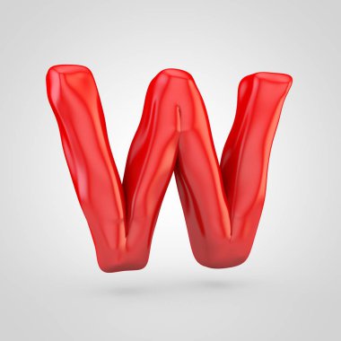 Kırmızı hamuru mektup beyaz arka plan üzerinde izole W