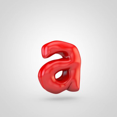 A beyaz arka plan üzerinde izole kırmızı hamuru harfi