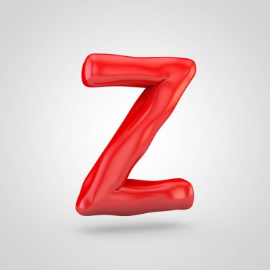 Kırmızı hamuru mektup beyaz arka plan üzerinde izole Z