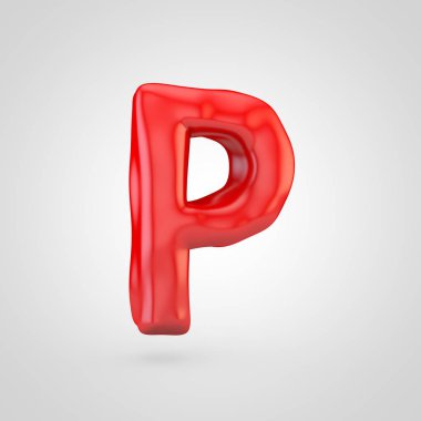 Kırmızı hamuru mektup beyaz arka plan üzerinde izole P