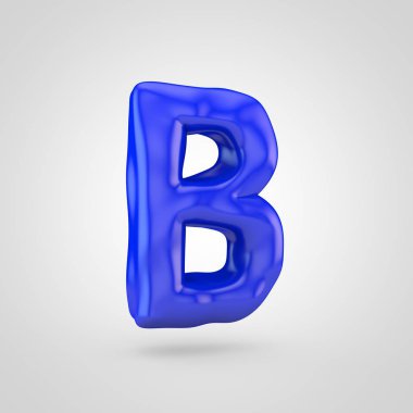 Hamuru mektup B büyük beyaz arka plan üzerinde izole mavi
