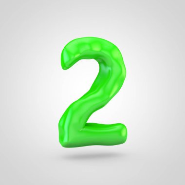 Yeşil hamuru numarası beyaz arka plan üzerinde izole 2