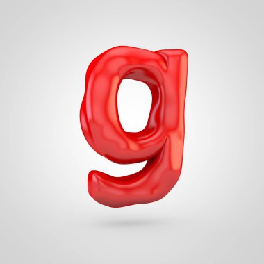 Kırmızı hamuru mektup beyaz arka plan üzerinde izole G