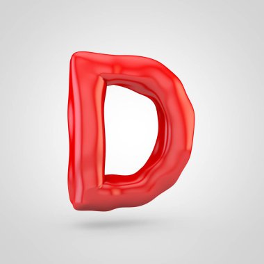 Kırmızı hamuru mektup beyaz arka plan üzerinde izole D