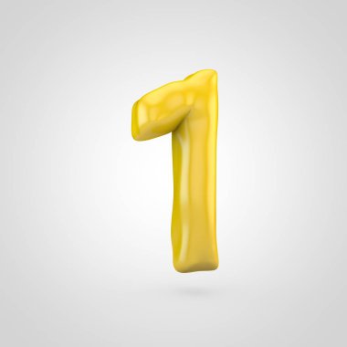 Sarı hamuru beyaz arka plan üzerinde izole 1 numara