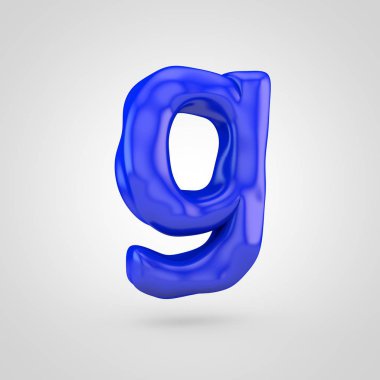 Beyaz arka plan üzerinde izole mavi hamuru G harfi küçük