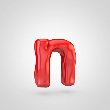 Kırmızı hamuru mektup beyaz arka plan üzerinde izole N