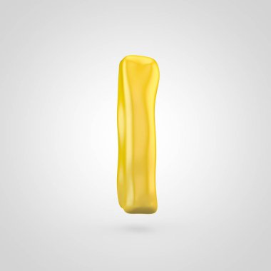 Ben büyük sarı hamuru mektup beyaz arka plan üzerinde izole