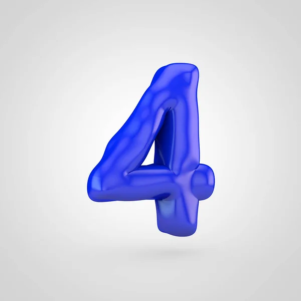 Blue Plasticine Number Isolated White Background — Stock Photo, Image