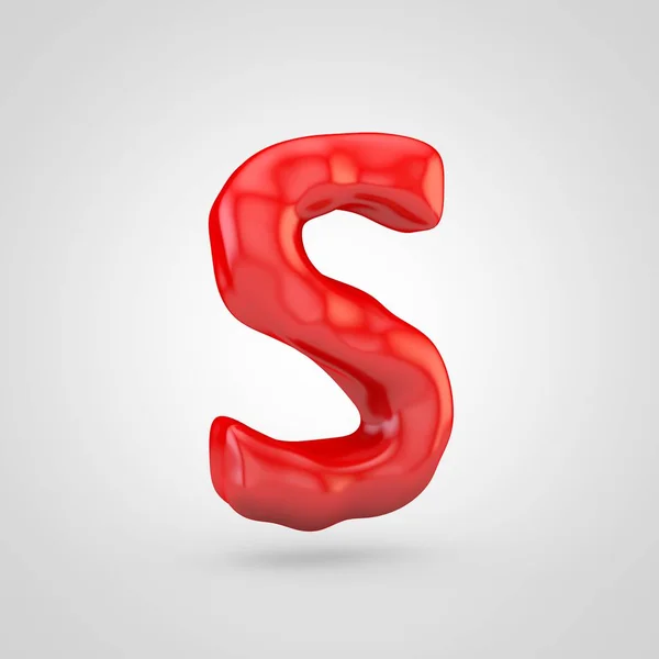 Red Plasticine Letter Isolated White Background — Stock Photo, Image