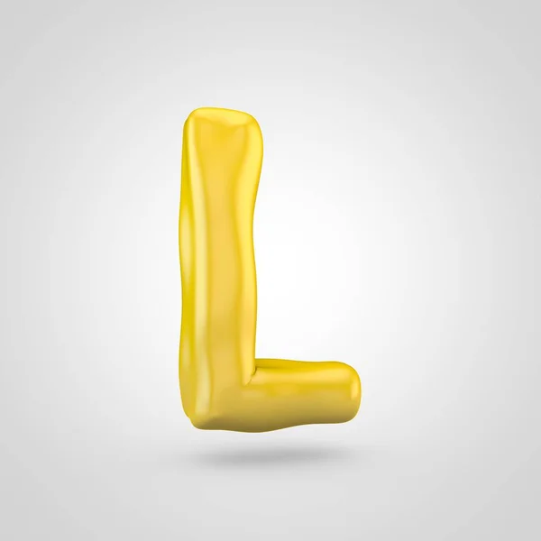 Yellow Plasticine Letter Uppercase Isolated White Background — Stock Photo, Image