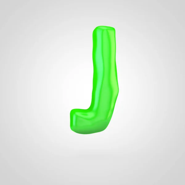 Green Plasticine Letter Uppercase Isolated White Background — Stock Photo, Image