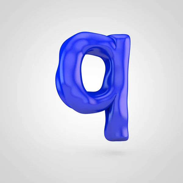 Blauwe Plasticine Letter Kleine Geïsoleerd Witte Achtergrond — Stockfoto