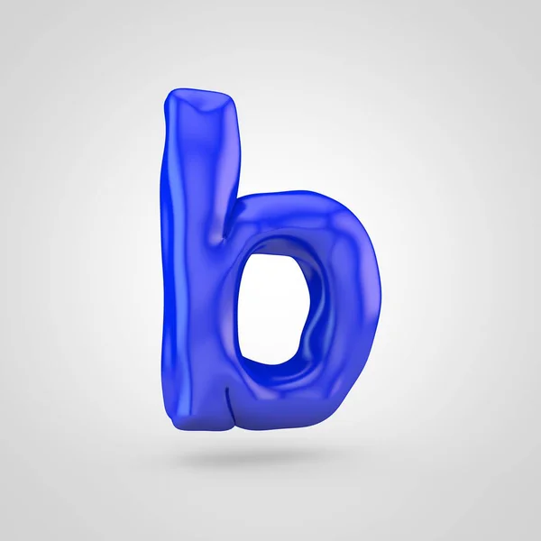 Blauwe Plasticine Letter Kleine Geïsoleerd Witte Achtergrond — Stockfoto