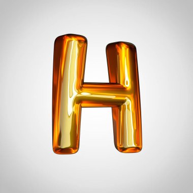 Beyaz arka plan üzerinde izole altın harf büyük harf H