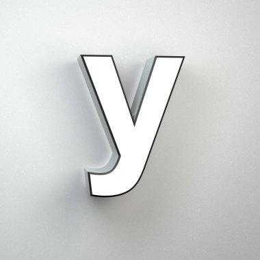 Duvar işareti üzerinde beyaz duvar izole küçük harf Y harfi