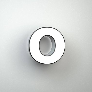 O küçük beyaz duvara izole duvar işaret harfi