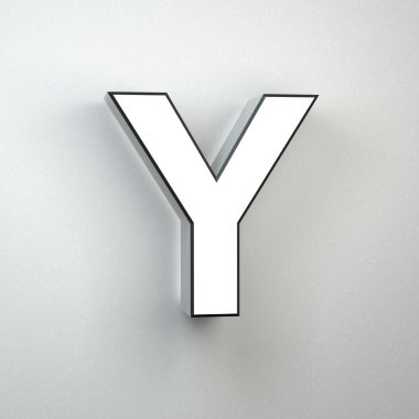 Beyaz duvar izole Y büyük duvar işareti mektup