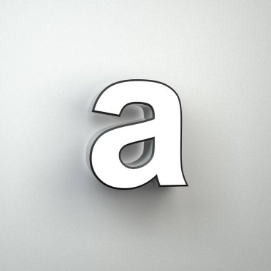 Duvar işaret harfi A küçük beyaz duvara izole