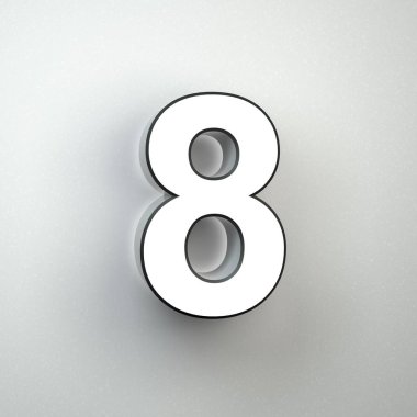 Duvar işareti numarası 0 beyaz duvara izole