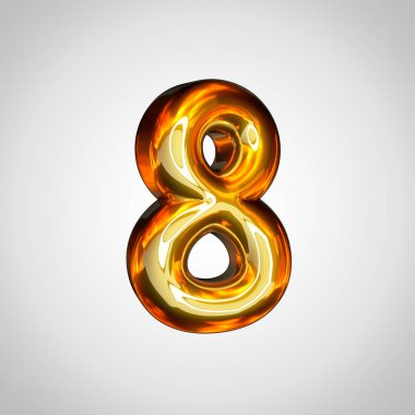 Altın sayı 8 beyaz arka plan üzerinde izole