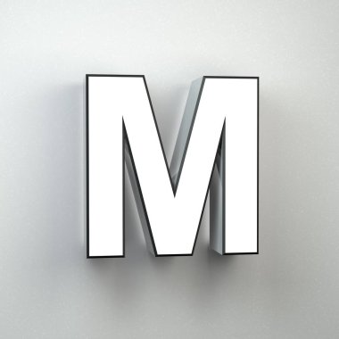 Beyaz duvar izole M büyük duvar işareti mektup