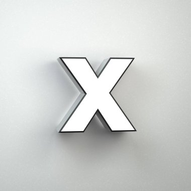 Duvar işareti X harfi küçük beyaz duvara izole