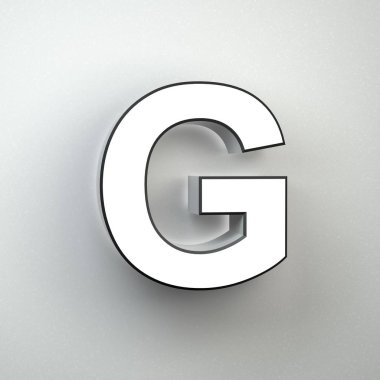 Beyaz duvar izole G büyük duvar işareti mektup