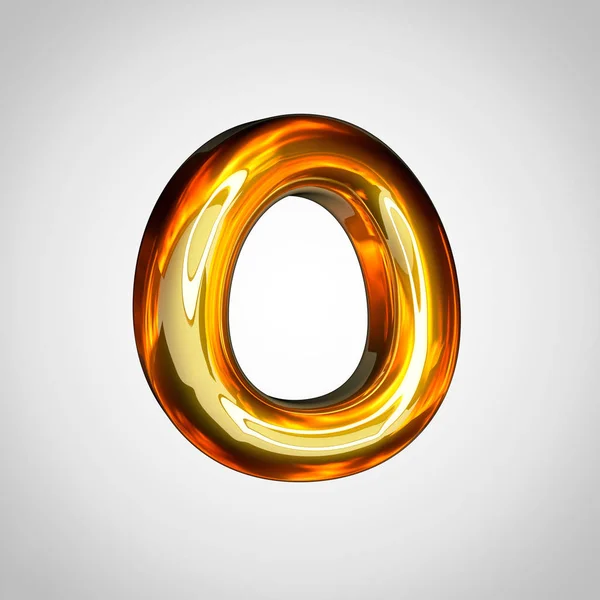 stock image Golden letter O uppercase isolated on white background