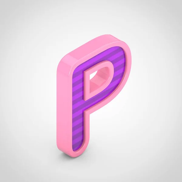 白い背景に分離された紫のストライプとピンクの文字大文字 — ストック写真