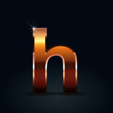 Bronz mektup siyah arka plan üzerine s