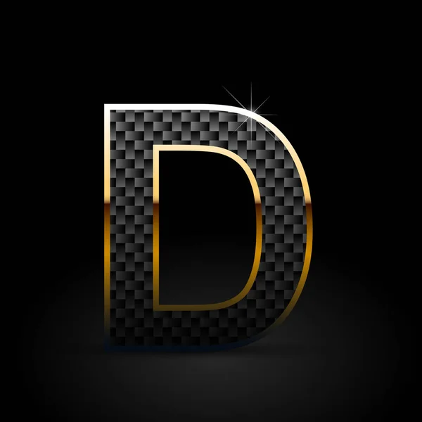 Zwarte Carbon Fiber Letter Hoofdletters Zwarte Achtergrond — Stockvector