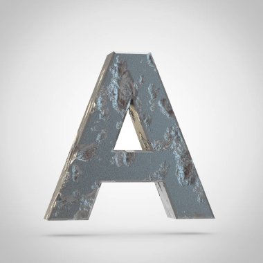 Metal harf büyük beyaz arka plan üzerinde kırık