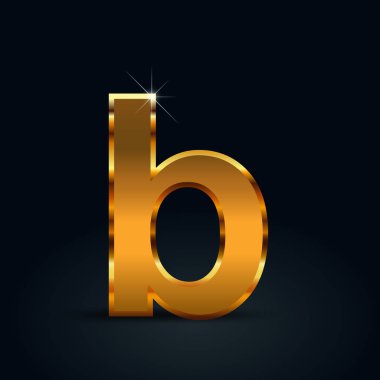 Koyu altın harf B küçük siyah arka plan üzerine izole