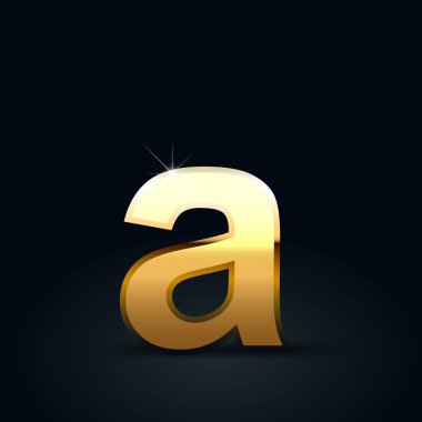 Altın mektup bir küçük siyah arka plan üzerine izole