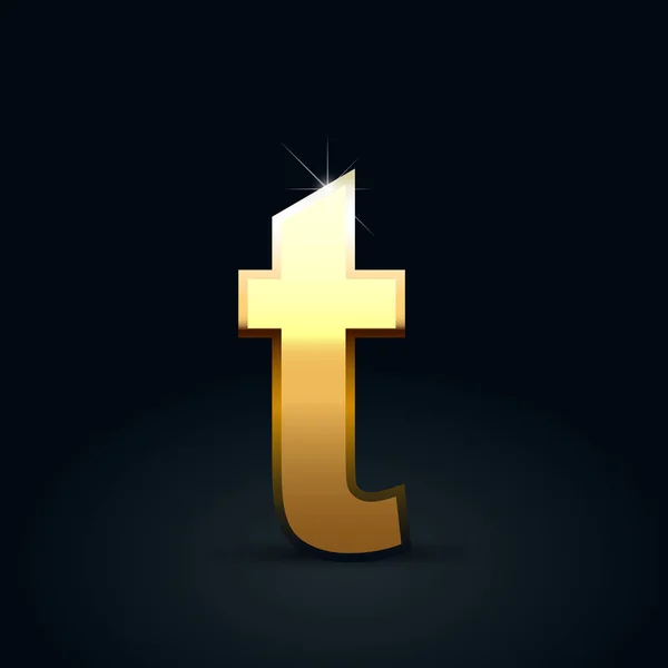 Goldene Buchstaben Und Kleinbuchstaben Isoliert Auf Schwarzem Hintergrund — Stockvektor
