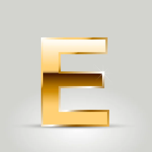 Gouden Letter Hoofdletters Lettertype Geïsoleerd Witte Achtergrond — Stockvector