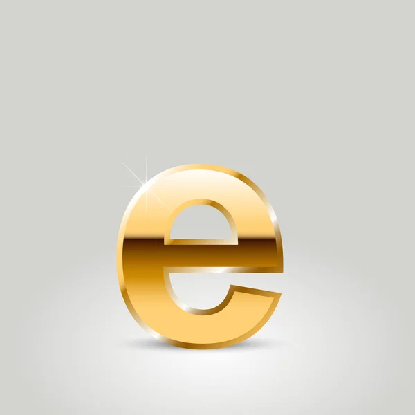 Gouden Letter Kleine Letters Lettertype Geïsoleerd Witte Achtergrond — Stockvector