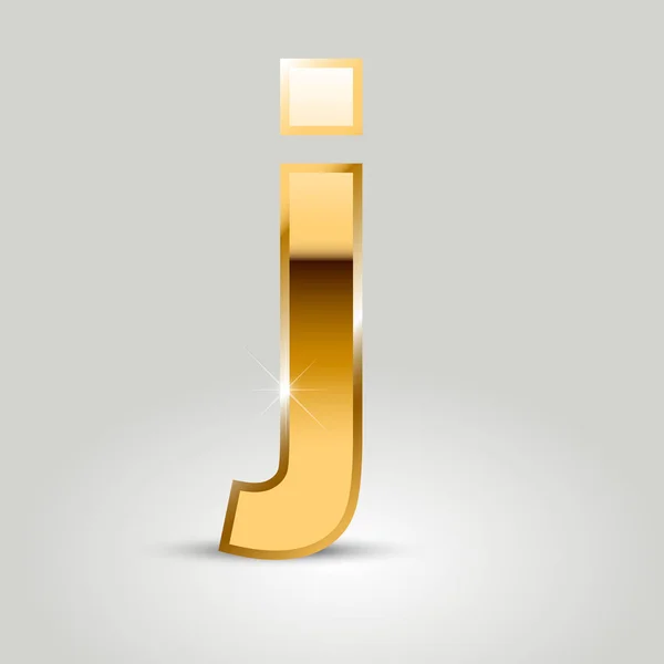 Gouden Brief Kleine Letters Lettertype Geïsoleerd Witte Achtergrond — Stockvector