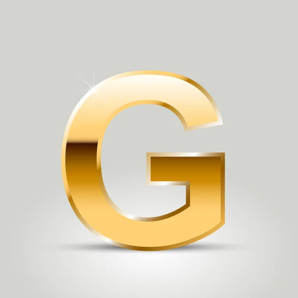 Golden Letter Uppercase Font Isolated White Background — Stock Vector