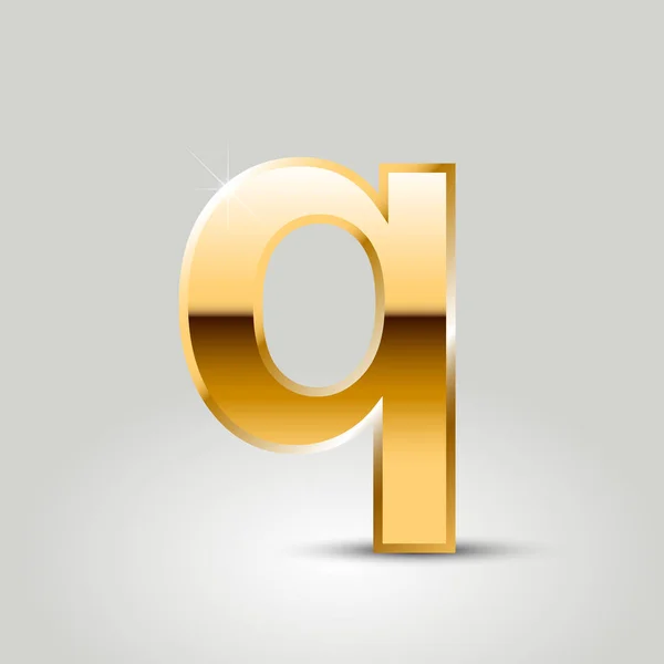 Golden Letter Lowercase Font Isolated White Background — Stock Vector