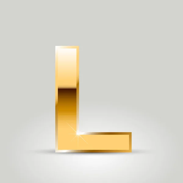 Χρυσό Γράμμα Κεφαλαίο Γραμματοσειρά Που Απομονώνονται Λευκό Φόντο — Διανυσματικό Αρχείο
