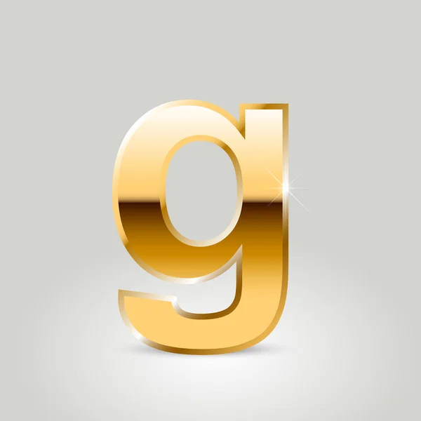 Золотая Буква Строчной Шрифт Изолирован Белом Фоне — стоковый вектор