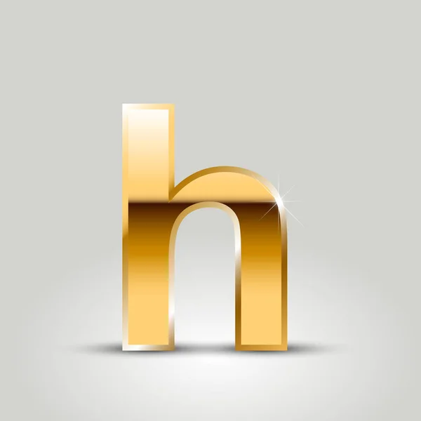 Gouden Brief Kleine Letters Lettertype Geïsoleerd Witte Achtergrond — Stockvector