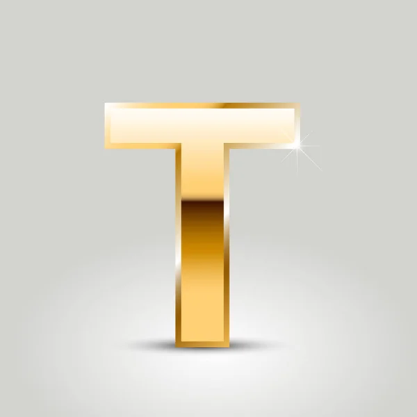 Golden Letter Uppercase Font Isolated White Background — Stock Vector