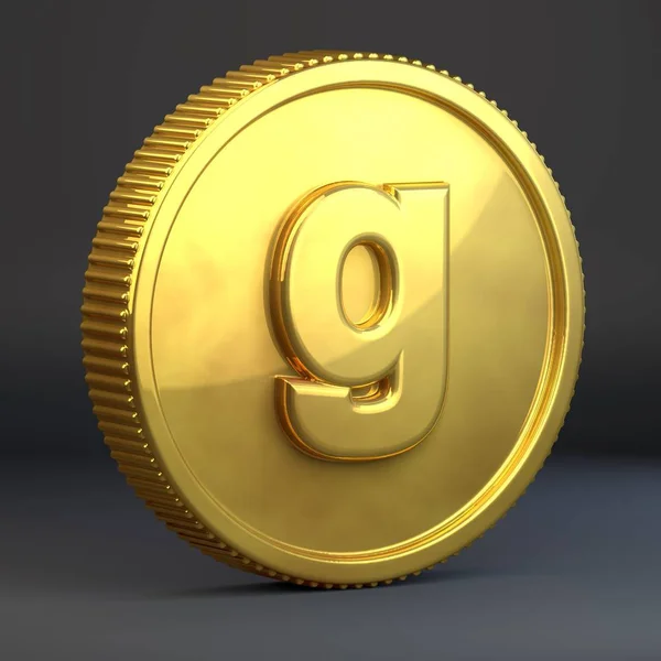 Golden Coin Letter Lowercase Render Casino Coin Isolated Black Background — Stock Photo, Image
