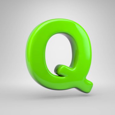 UFO yeşil renk harf Q büyük harf.