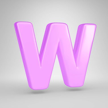 Parlak pembe balonlu sakız harf büyük harf W