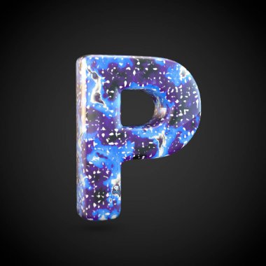 Akrilik dökme büyük P harfi. 